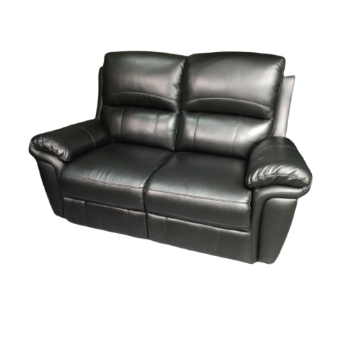 Monica Leather Reclining Loveseat - Black